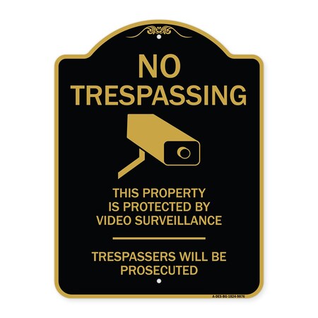 Signmission Designer Series-This Property Is Protected By Video Surveillance, 24" H, BG-1824-9876 A-DES-BG-1824-9876